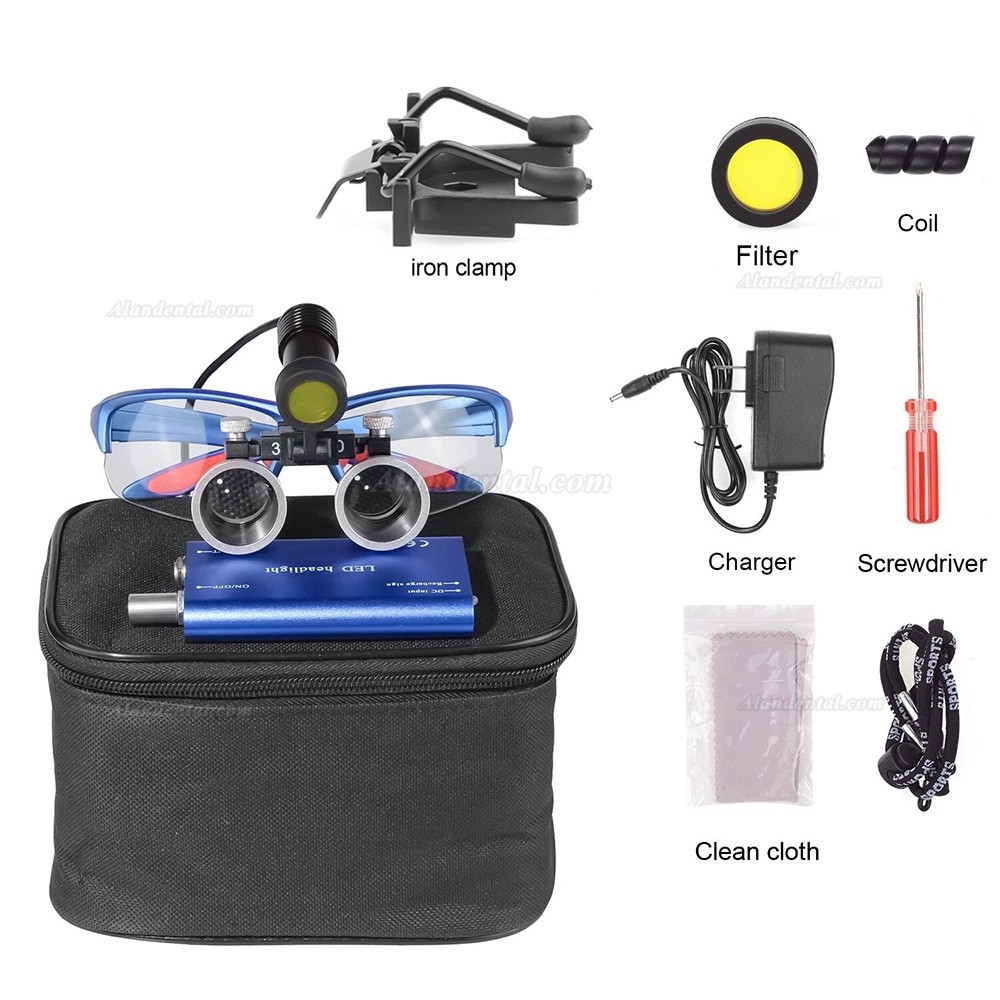 Dental 3.5X Binocular Loupes + Dental 5W LED Headlight with Filter